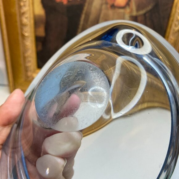 Vintage Holmegaard Per Lutken Light Blue Art Glass Dish Ashtray Signed & Number - Picture 11 of 15